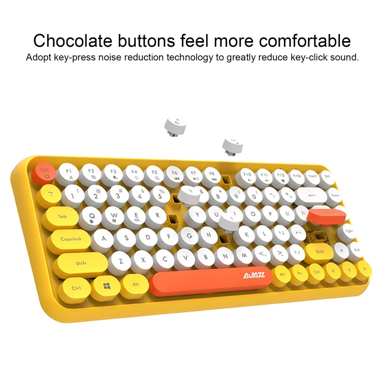 Ajazz 308I Tablet Mobile Phone Computer Household Office Wireless Keyboard(Pink)