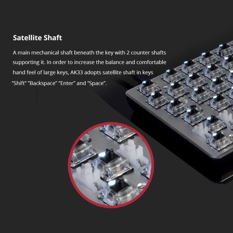 Ajazz AK33 Laptop Computer Gaming Mechanical Keyboard (Black Blue Shaft)