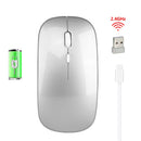 HXSJ M80 2.4GHz Wireless 1600DPI Three-speed Adjustable Optical Mute Mouse (Silver)
