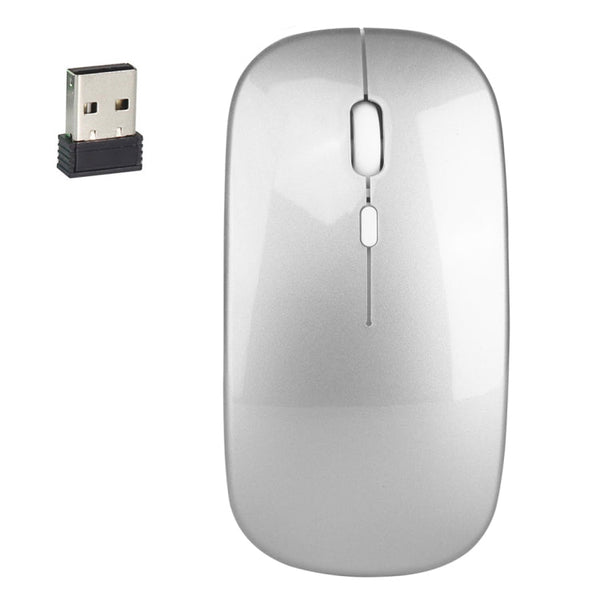 HXSJ M80 2.4GHz Wireless 1600DPI Three-speed Adjustable Optical Mute Mouse (Silver)