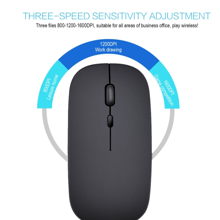 HXSJ M80 2.4GHz Wireless 1600DPI Three-speed Adjustable Optical Mute Mouse (Silver)