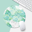Green Sunflower Pattern Circular Mouse Pad, Diameter: 22cm