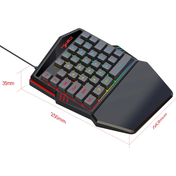 HXSJ V100-2+A866 Wired Mobile Game One-handed Keyboard Mouse Set