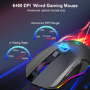 HXSJ V100-2+A866 Wired Mobile Game One-handed Keyboard Mouse Set