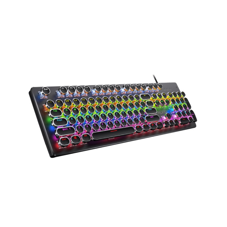 YINDIAO Electroplating Punk Mixed Light USB Mechanical Gaming Wired Keyboard, Black Shaft (Black)