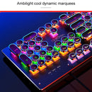 YINDIAO Electroplating Punk Mixed Light USB Mechanical Gaming Wired Keyboard, Black Shaft (Black)