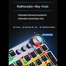 AULA F2088 108 Keys Mixed Light Plating Punk Mechanical Black Switch Wired USB Gaming Keyboard with Metal Button(Silver)
