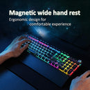 AULA F2088 PBT Keycap 108 Keys White Backlight Mechanical Black Switch Wired Gaming Keyboard(Pink + White)