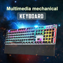 AULA F2088 PBT Keycap 108 Keys White Backlight Mechanical Black Switch Wired Gaming Keyboard(Black White)