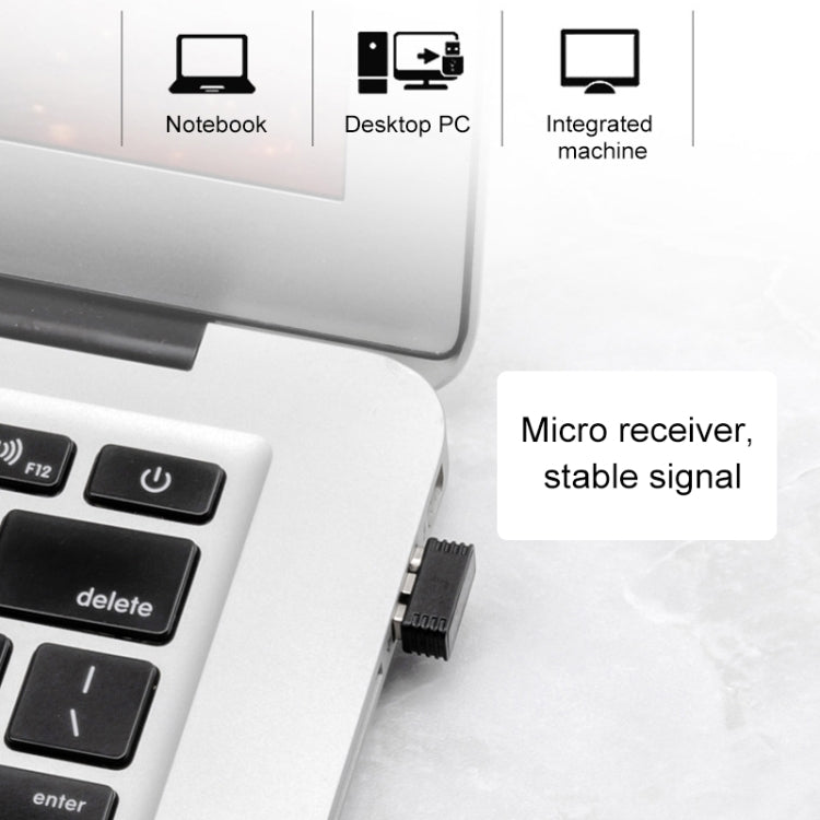 ET X-08 7-keys 2400DPI 2.4G Wireless Mute Gaming Mouse with USB Receiver & Colorful Backlight (Black)