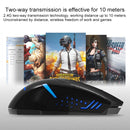 ET X-08 7-keys 2400DPI 2.4G Wireless Mute Gaming Mouse with USB Receiver & Colorful Backlight (Black)