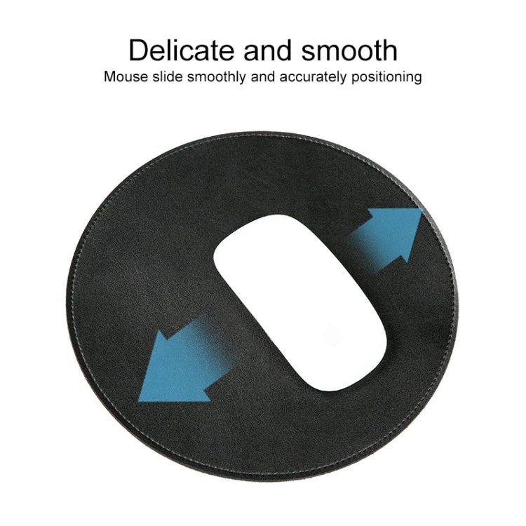 Microfiber Crazy Horse Texture Circular Waterproof Mouse Pad(Black)