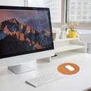Microfiber Crazy Horse Texture Circular Waterproof Mouse Pad(Light Brown)