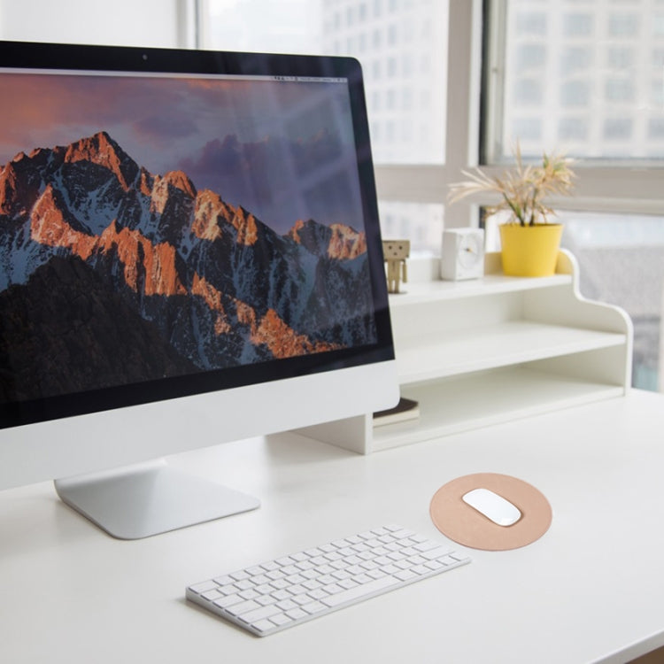 Microfiber Crazy Horse Texture Circular Waterproof Mouse Pad(Rose Gold)