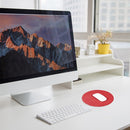 Microfiber Crazy Horse Texture Circular Waterproof Mouse Pad(Red)