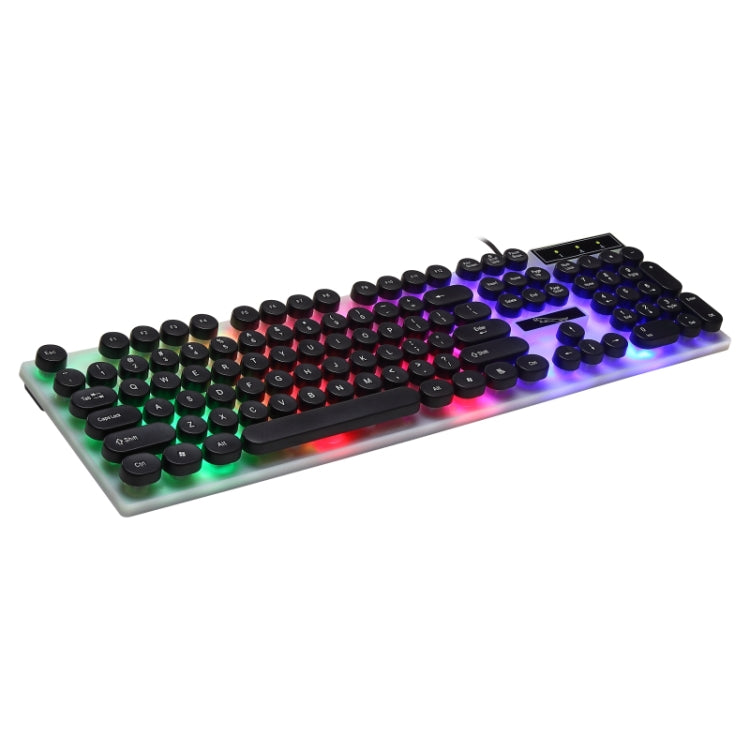 Chasing Leopard G21 USB 104-keys Waterproof Floating Round Punk Keycap Colorful Backlight Mechanical Feel Wired Keyboard, Length: 1.3m(Black)