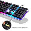 Chasing Leopard G21 USB 104-keys Waterproof Floating Round Punk Keycap Colorful Backlight Mechanical Feel Wired Keyboard, Length: 1.3m(Black)