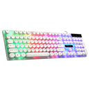 Chasing Leopard G21 USB 104-keys Waterproof Floating Round Punk Keycap Colorful Backlight Mechanical Feel Wired Keyboard, Length: 1.3m(White)