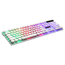 Chasing Leopard G21 USB 104-keys Waterproof Floating Round Punk Keycap Colorful Backlight Mechanical Feel Wired Keyboard, Length: 1.3m(White)