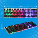 Chasing Leopard G21 USB 104-keys Waterproof Floating Round Punk Keycap Colorful Backlight Mechanical Feel Wired Keyboard, Length: 1.3m(White)
