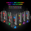HXSJ S800 Wired Mechanical Macros Define 9 Programmable Keys 6000 DPI Adjustable Gaming Mouse with LED Light