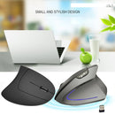 HXSJ T22 2.4GHz Wireless 4-Keys 2400 DPI Adjustable Ergonomics Optical Vertical Mouse(Black)