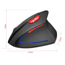 HXSJ T22 2.4GHz Wireless 4-Keys 2400 DPI Adjustable Ergonomics Optical Vertical Mouse(Black)