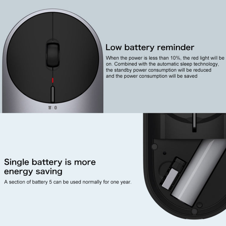 Original Xiaomi Portable Mouse 2 Optical Wireless Bluetooth 4.2 RF 2.4GHz 4000DPI Adjustable Dual Mode Mouse (Grey)