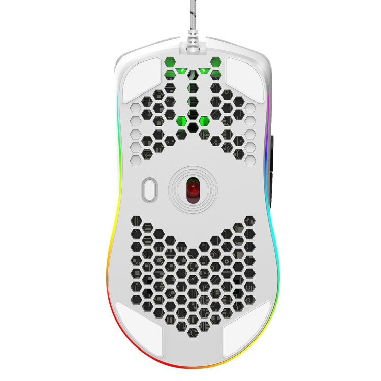 HXSJ J900 6 Keys RGB Lighting Programmable Gaming Wired Mouse (White)