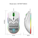 HXSJ J900 6 Keys RGB Lighting Programmable Gaming Wired Mouse (White)