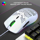 HXSJ J900 6 Keys RGB Lighting Programmable Gaming Wired Mouse (White)