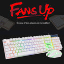 SHIPADOO D280 Wired RGB Backlight Mechanical Feel Suspension Keyboard + 3D Cool Mouse Kit for Laptop, PC(White)