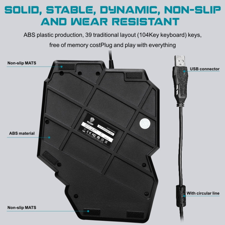 SHIPADOO F6 One Hand Wired Gaming Keyboard