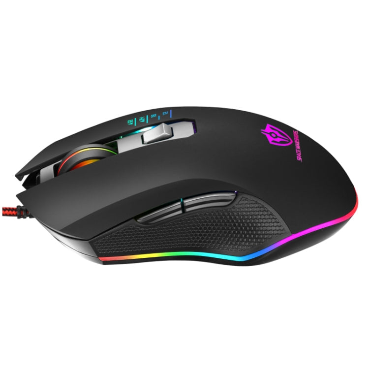 SHIPADOO GM3 3600 DPI Four-speed Adjustable Four-button Cool Colorful Respiration Light Gaming Wired Mouse(Black)
