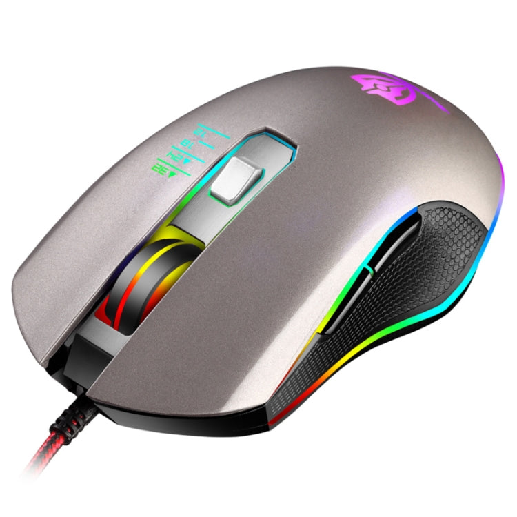 SHIPADOO GM3 3600 DPI Four-speed Adjustable Four-button Cool Colorful Respiration Light Gaming Wired Mouse(Grey)