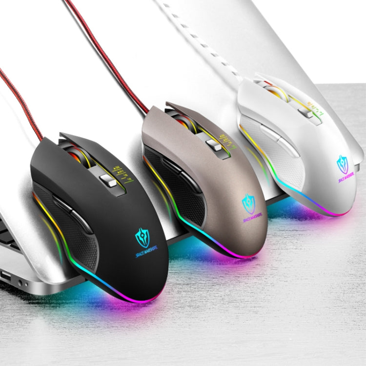 SHIPADOO GM3 3600 DPI Four-speed Adjustable Four-button Cool Colorful Respiration Light Gaming Wired Mouse(White)
