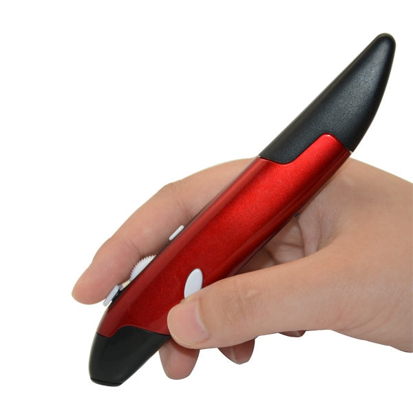 PR-03 2.4G USB Receiver Adjustable 1600 DPI Wireless Optical Pen Mouse for Computer PC Laptop Drawing Teaching (Red)