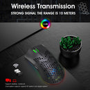 HXSJ T66 7 Keys Colorful Lighting Programmable Gaming Wireless Mouse (Black)