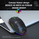 HXSJ T66 7 Keys Colorful Lighting Programmable Gaming Wireless Mouse (Black)
