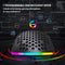 HXSJ T66 7 Keys Colorful Lighting Programmable Gaming Wireless Mouse (Black)