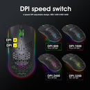 HXSJ T66 7 Keys Colorful Lighting Programmable Gaming Wireless Mouse (White)
