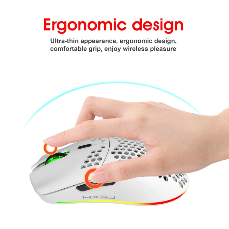 HXSJ T66 7 Keys Colorful Lighting Programmable Gaming Wireless Mouse (Black)