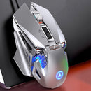 YINDIAO G10 7200DPI 7-modes Adjustable 7-keys RGB Light Wired Metal Mechanical Hard Core Macro Mouse, Style: Audio Version(Silver)