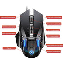YINDIAO G10 7200DPI 7-modes Adjustable 7-keys RGB Light Wired Metal Mechanical Hard Core Macro Mouse, Style: Audio Version(Silver)