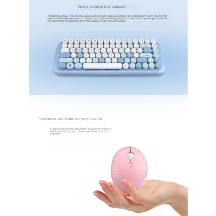 Mofii CADNY Pink Girl Heart Mini Mixed Color Wireless Keyboard Mouse Set (Yellow)
