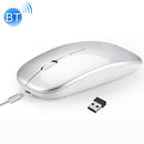 HXSJ M90 2.4GHz Ultrathin Mute Rechargeable Dual Mode Wireless Bluetooth Notebook PC Mouse (Silver)