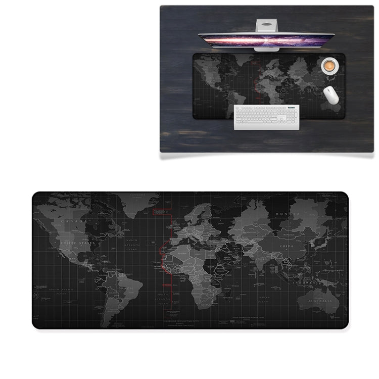 YINDIAO Large Rubber Mouse Pad Anti-skid Gaming Office Desk Pad Keyboard Mat, Size: 800x300mm (World Map)