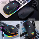 YINDIAO A2 2.4GHz 1600DPI 3-modes Adjustable RGB Light Rechargeable Wireless Silent Mouse (Black)