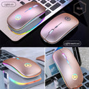 YINDIAO A2 2.4GHz 1600DPI 3-modes Adjustable RGB Light Rechargeable Wireless Silent Mouse (Rose Gold)