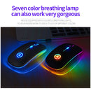 YINDIAO A2 2.4GHz 1600DPI 3-modes Adjustable RGB Light Rechargeable Wireless Silent Mouse (Grey)